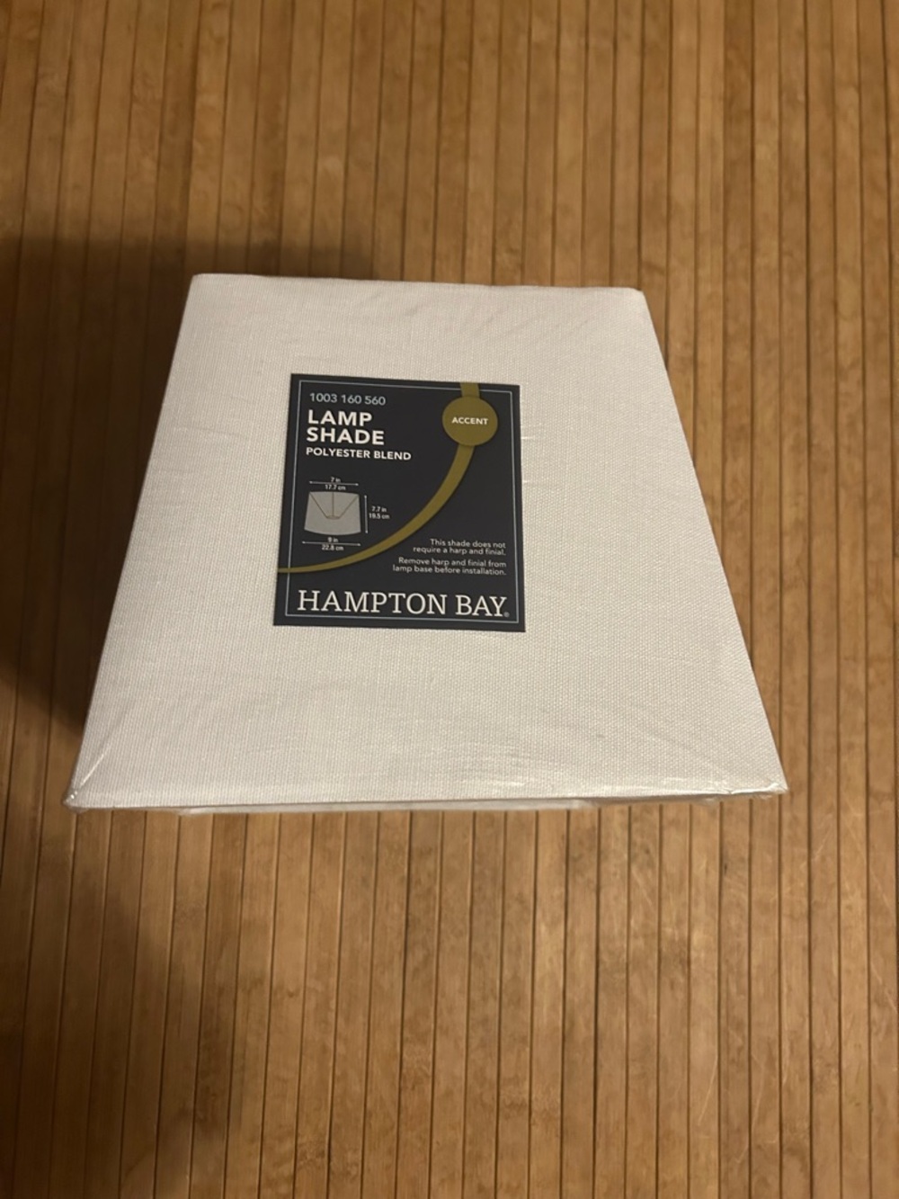 Hampton Bay White Square Classic Minimalist Coastal Lampshade - NWT